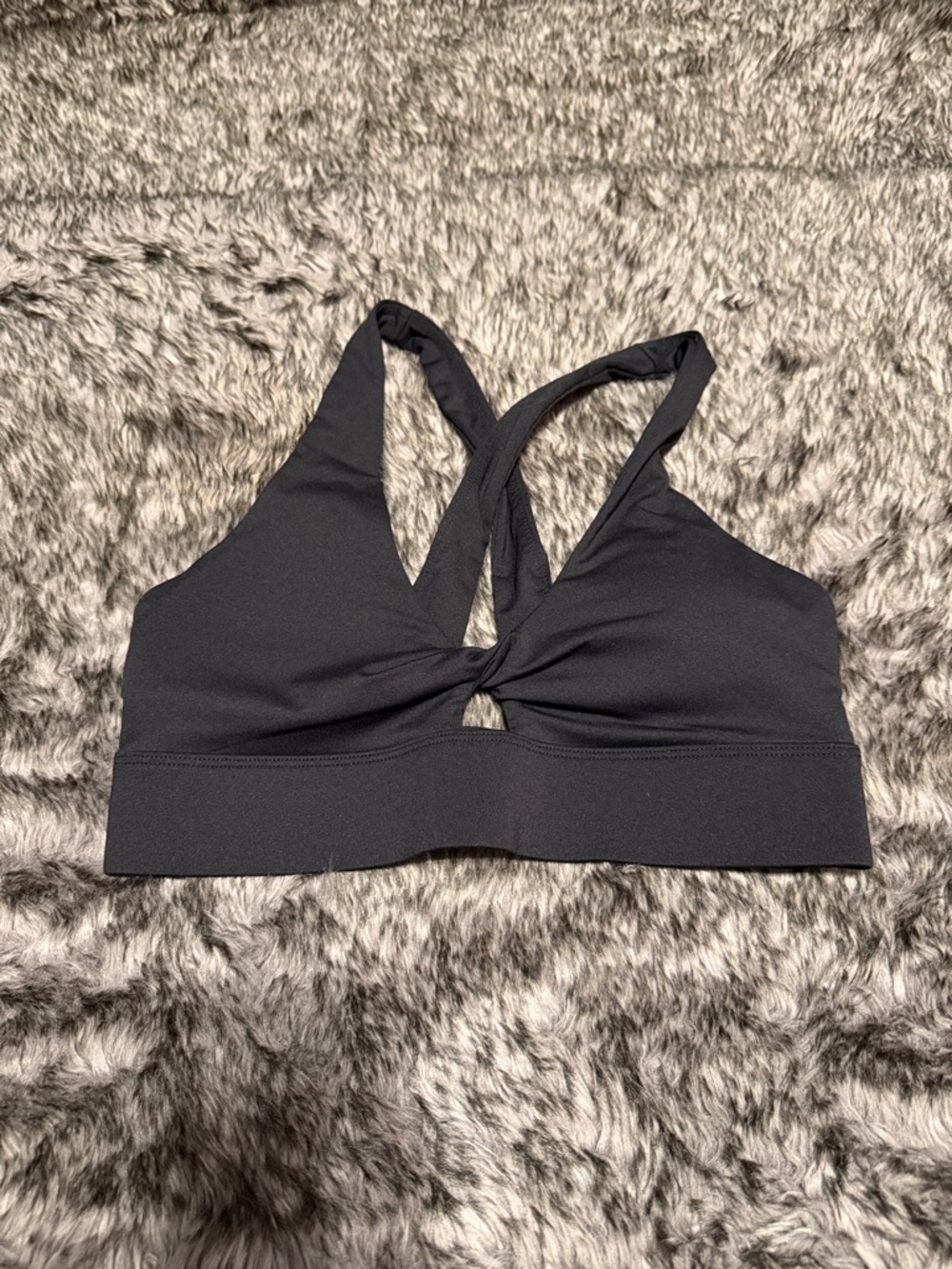 Fabletics Black Twist-Front Sports Bralette